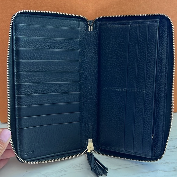 EUC Black Gucci Soho Interlocking GG XL Zip Around Continental Wallet Organizer - Picture 2 of 15